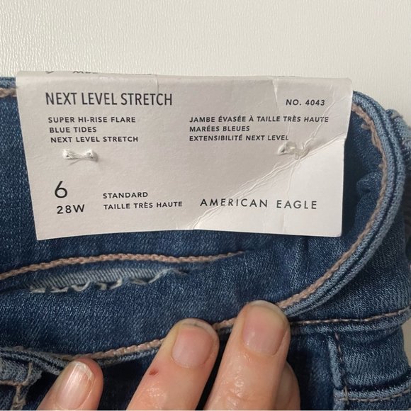 SOLD NWT American Eagle Next Level Super High-Waisted Flare Jean  Sz 6R - Picture 10 of 14